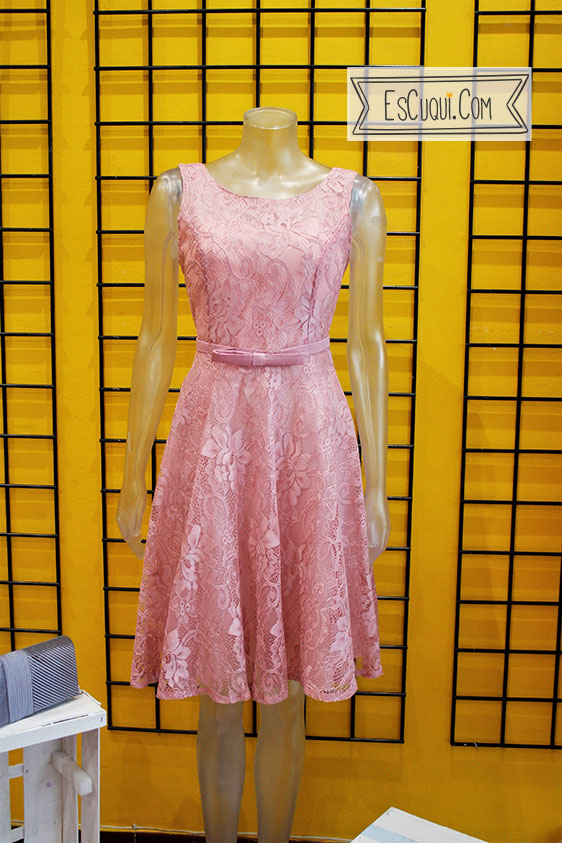 Vestido encaje rosa palo ⋆ EsCuqui - Vestidos fiesta mujer (Collado  Villalba)