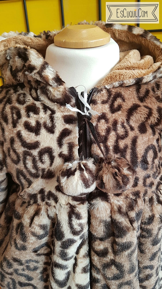 abrigo peluche bebe leopardo