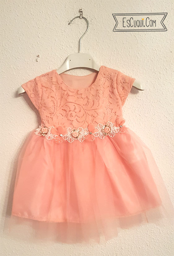 vestido arras ceremonia barato niña rosa