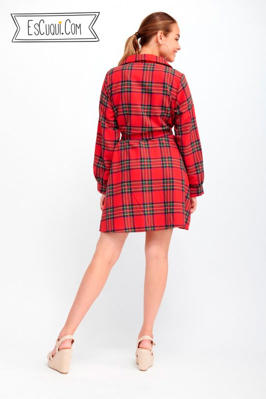 Vestido camisero cuadros escoceses ⋆ EsCuqui - Vestidos cortos de mujer