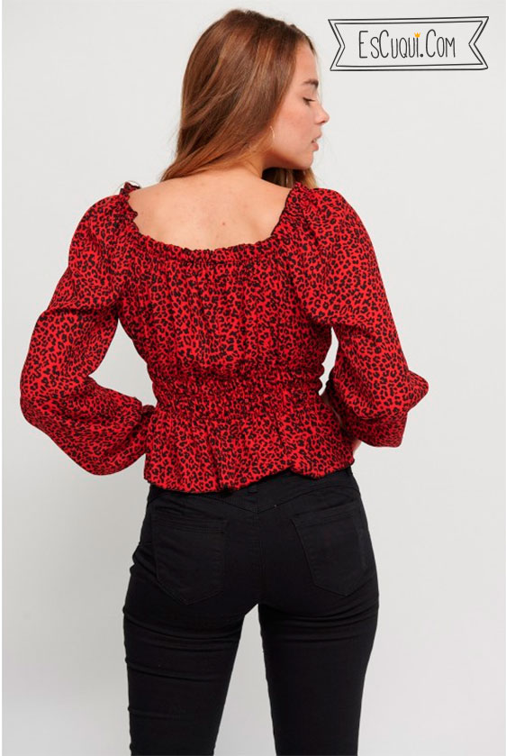 blusa leopardo rojo