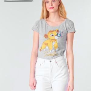 camiseta mujer simba rey leon disney gris