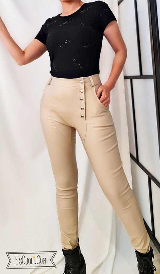 Sin valor sugerir Ondular Pantalones polipiel ajustados tiro alto ⋆ EsCuqui - Pantalones sexy mujer