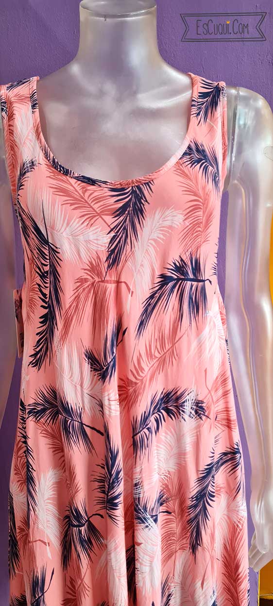 vestido rosa verano palmeras