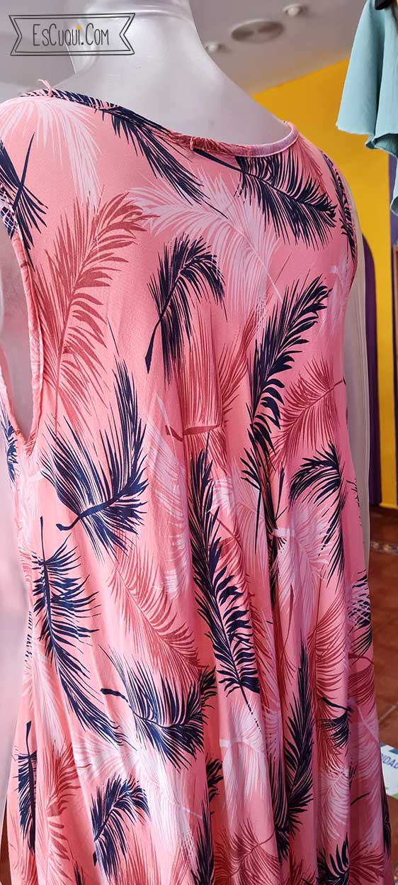 vestido rosa verano palmeras