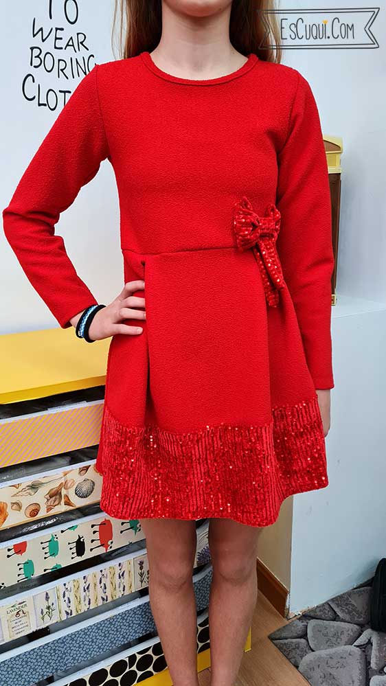 vestir manga larga niña rojo ⋆ - Vestidos baratos niña