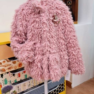 abrigo peluche niña rosa amaya
