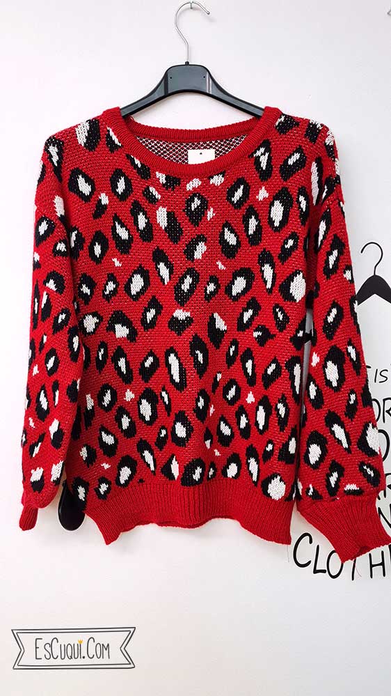 jersey rojo leopardo animal print
