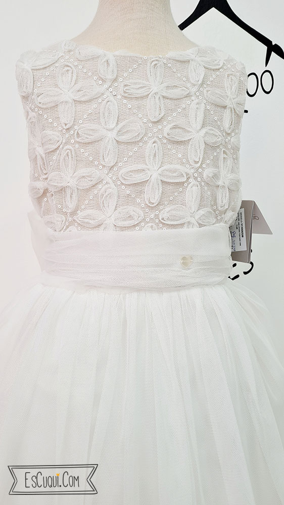 vestido amaya tul blanco lino