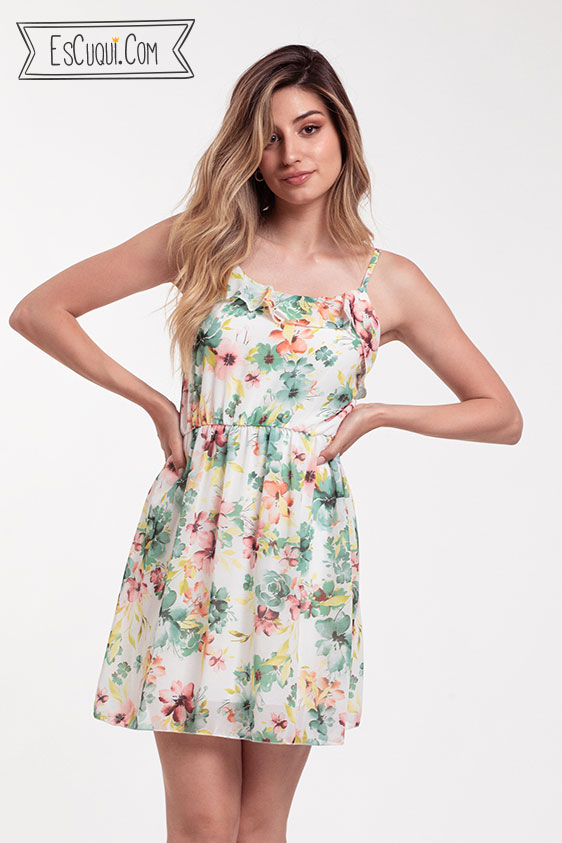 Cha Sandalias camisa Vestido corto gasa flores ⋆ EsCuqui - Vestidos para adolescentes de vestir
