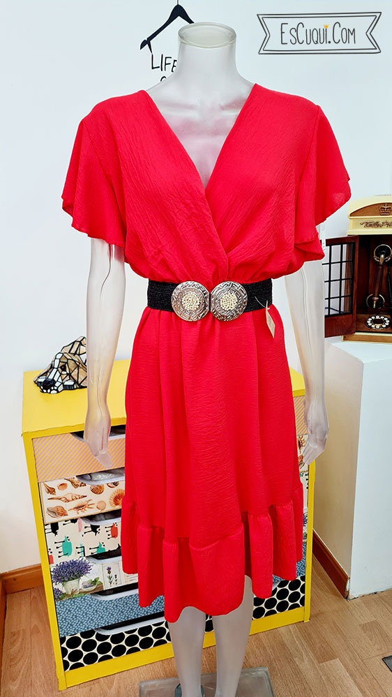 vestido rojo talla grande