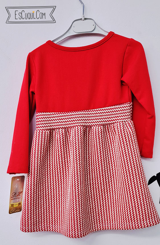 vestido rojo algodon niña