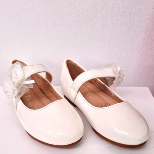 zapatos blancos charol flor niña baratos